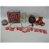 Image 1 : Ohio State University String Lights, Glass Mug, Teddy Bear, Glass Cube Light, Plush Helmet, and Buck