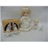 Image 1 : 2-Precious Moments Figurines, Precious Moments Angel Doll, and Mini Plate & Cup