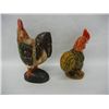 Image 2 : 2-Chicken Statues, 1 Wood and 1 Ceramic