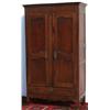 Image 1 : C19th French fruitwood 2-door armoire with ornate brass escutcheons & drawer...