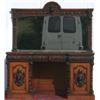 Image 1 : Victorian heavily carved oak mirror-back inverted breakfront twin pedestal...