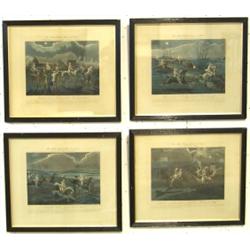 Set of four early C19th colour engravings after Henry Alken - 'THE FIRST...