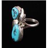 Image 3 : Navajo Sterling Silver & Turquoise Ring This is a