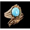Image 1 : Egg in Basket 14kt Gold & Turquoise Ring The lot f