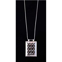 Italian Sterling Silver & Garnet Necklace This pie