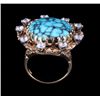 Image 3 : 10kt Gold Diamond & Turquoise Ring The ring is a w