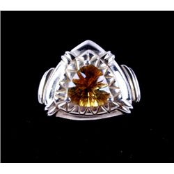 Yellow Topaz 10kt Gold Ring The ring is marked 10k