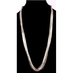 Vintage Navajo Liquid Silver Necklace 30 Strands T