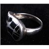 Image 2 : Zuni Sterling Silver & Jet Inlaid Bear Ring The ri