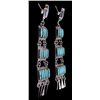 Image 3 : Navajo Sterling Silver & Turquoise Drop Earrings T
