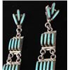 Image 4 : Navajo Sterling Silver & Turquoise Drop Earrings T