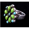 Image 2 : Blue Turquoise & Lime Turquoise Silver Ring This r
