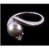 Image 2 : Pearl, Moonstone and Cubic Zirconia Silver Rings T