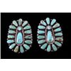 Image 2 : Navajo Sterling Silver and Turquoise Earrings This