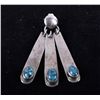 Image 3 : Navajo Sterling Silver and Turquoise Earrings This