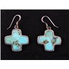 Image 1 : Navajo Sterling Silver & Turquoise Cross Earrings