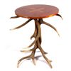 Image 1 : Antique Elk Horn and Inlay Parlor Table This lot f