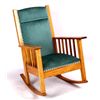 Image 1 : Solid Oak Rocking Chair This lot features a solid