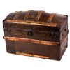 Image 1 : Antique Humpback Steamer Trunk This lot features a