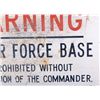Image 4 : Nellis Air Force Base Sign This lot features a war