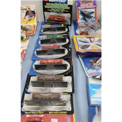 8 Assorted Die Cast Train Cars