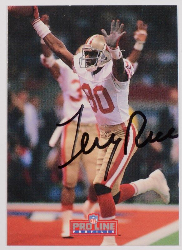 JERRY RICE AUTOGRAPHED NFL PRO LINE PROFILES CARD