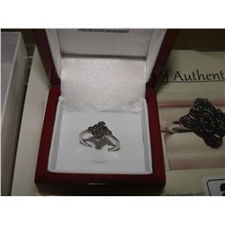 BLUE DIAMOND COCKTAIL RING. 10 BLUE DIAMONDS. INCLUDES $450 CERTIFICATE