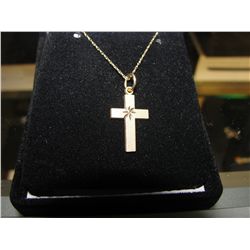 10KT GOLD CROSS AND NECKLACE