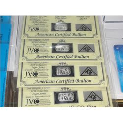 4X .999 CERTIFIED 2014 SILVER BARS - TAX EXEMPT