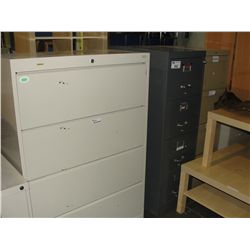 LOT OF 5 FILING CABINETS AND ONE METAL CABINET