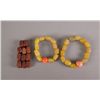 Image 1 : Lot of Three Chinese Amber Carved Bracelet