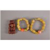 Image 1 : Lot of Three Chinese Amber Carved Bracelet