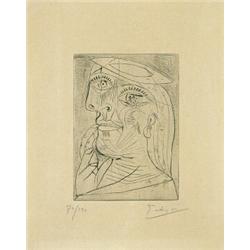 Tête de femme au béret, de profil (1938) - Pablo Picasso...