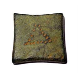 BYZANTIUM, c. 650-800 AD. a square copper weight with each side slightly curved. A delta design...