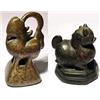 Image 1 : BURMA, c. 1800 -1850. A lot of two opium weights in the form of lions or beasts. Gear, pl. 53, r...