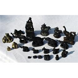 The collection consists of five larger Henthas with loops. Ten elephants with trunks turned up;...