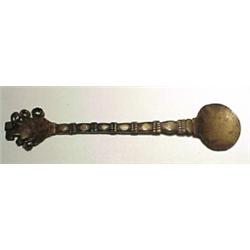 WEST AFRICA, GOLD COAST (GHANA), Ashanti Tribe, c. 1720-1890, a brass spoon or saawa "used to ca...