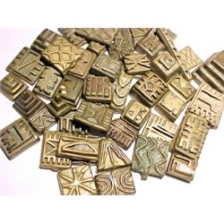 WEST AFRICA, GOLD COAST (GHANA), Ashanti Tribe, c. 1720-1900 AD. a lot of fifty-two small "geomet...