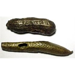 WEST AFRICA, GOLD COAST (GHANA), Ashanti Tribe, c. 1720-1900 AD. a lot of two direct castings: a...