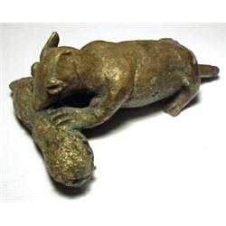 WEST AFRICA, GOLD COAST (GHANA), Ashante Tribe, c. 1720-1900 AD. a very unusual casting of a mou...