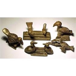 WEST AFRICA, GOLD COAST (GHANA), Ashanti Tribe, c. 1720-1900 AD. a lot of five brass weights eac...