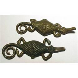 WEST AFRICA, GOLD COAST (GHANA), Ashanti Tribe, c. 1720-1900 AD. a lot of two finely made crocod...