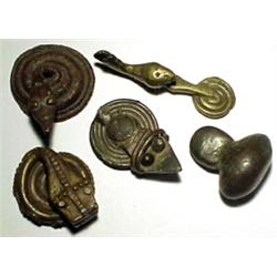 WEST AFRICA, GOLD COAST (GHANA), Ashanti Tribe, c. 1720-1900 AD. a lot of five different coiled...