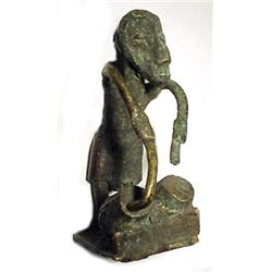 WEST AFRICA, IVORY COAST (COTE D'IVOIRE), Baule Tribe, c. 1900-1925, a weight depicting a musici...