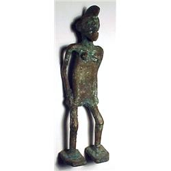 WEST AFRICA, IVORY COAST (COTE D'IVOIRE), Baule Tribe, c. 1900-1925, a standing bearded warrior...