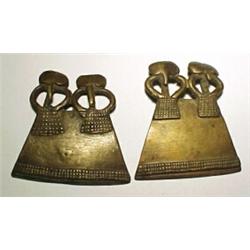 WEST AFRICA, Senufu Tribe, c. early 19th century a lot of two  bush spirit  twins on trapezoid s...