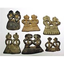 WEST AFRICA, Senufu Tribe, c. early 19th century a lot of six smaller "bush spirit" twins on tra...