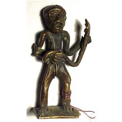 WEST AFRICA, GOLD COAST (GHANA), Ashanti Tribe, c. 1875-1900, a fine weight with a man wearing a...