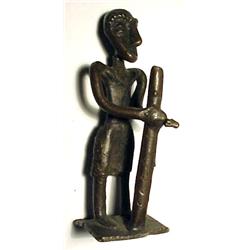 WEST AFRICA, GOLD COAST (GHANA), Ashanti Tribe, c. 1875-1900, a fine weight with a man wearing a...