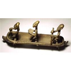 WEST AFRICA, GOLD COAST (GHANA), Ashanti Tribe, c. 1900-1925 , a fine large weight with a canoe...